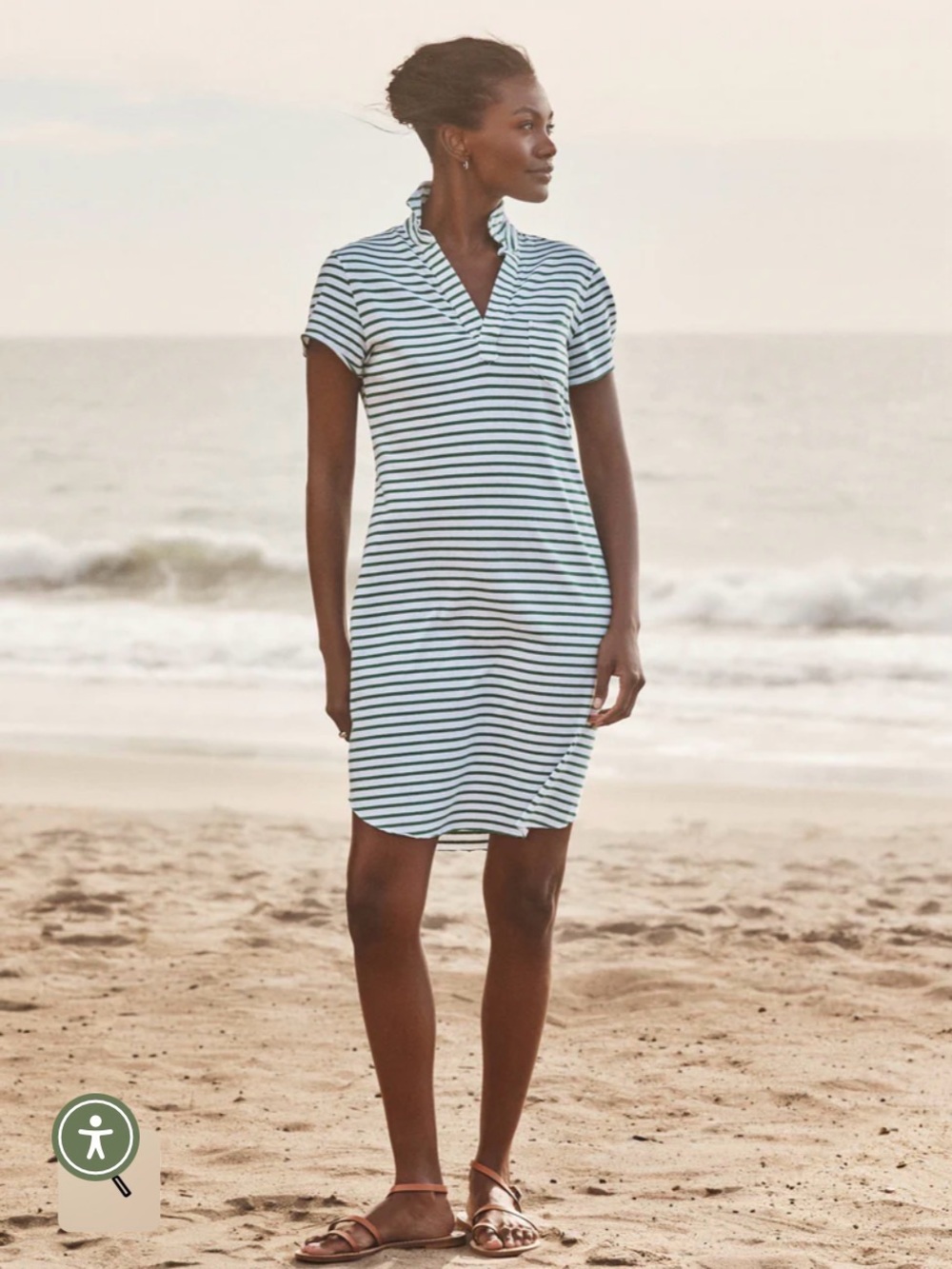 Frank & Eileen Blue and White Striped Polo Dress - Picture 2 of 5